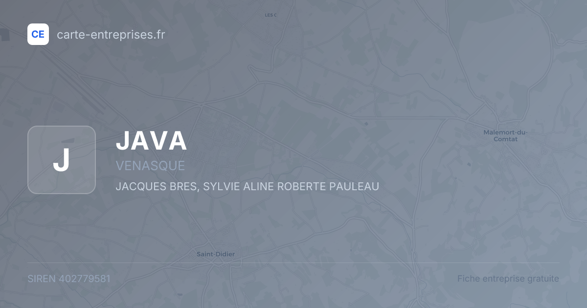 JAVA — 402779581 — fiche entreprise