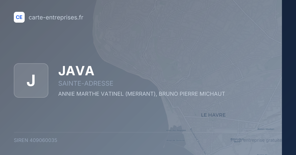 JAVA — 409060035 — fiche entreprise