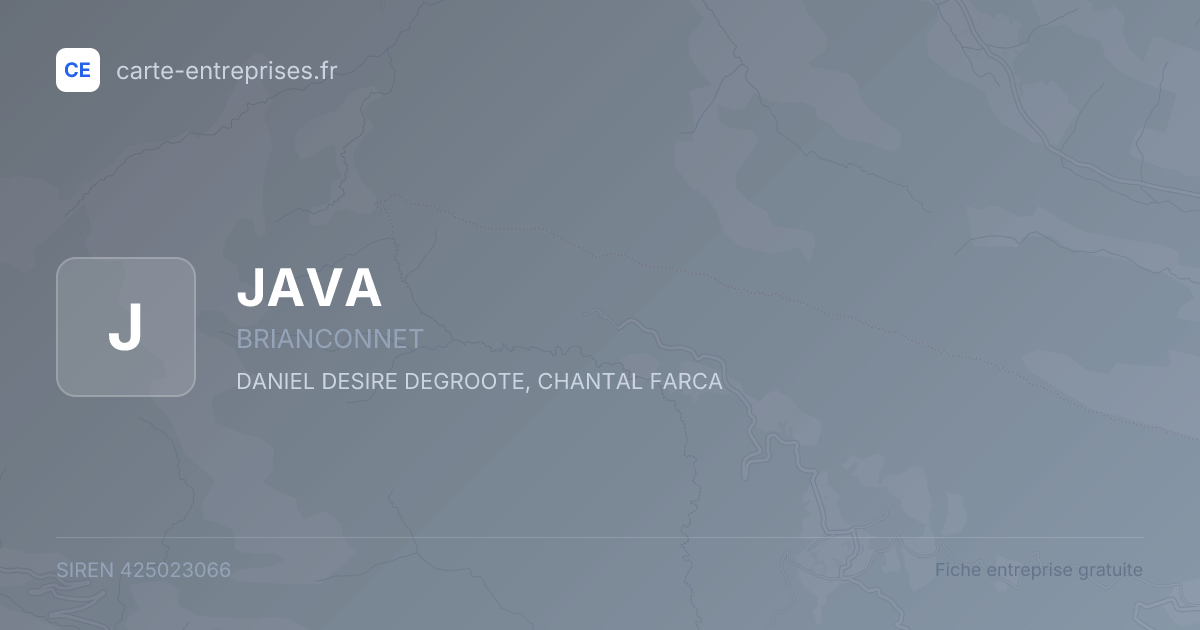 JAVA — 425023066 — fiche entreprise
