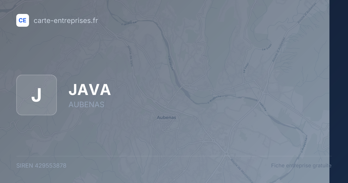 JAVA — 429553878 — fiche entreprise