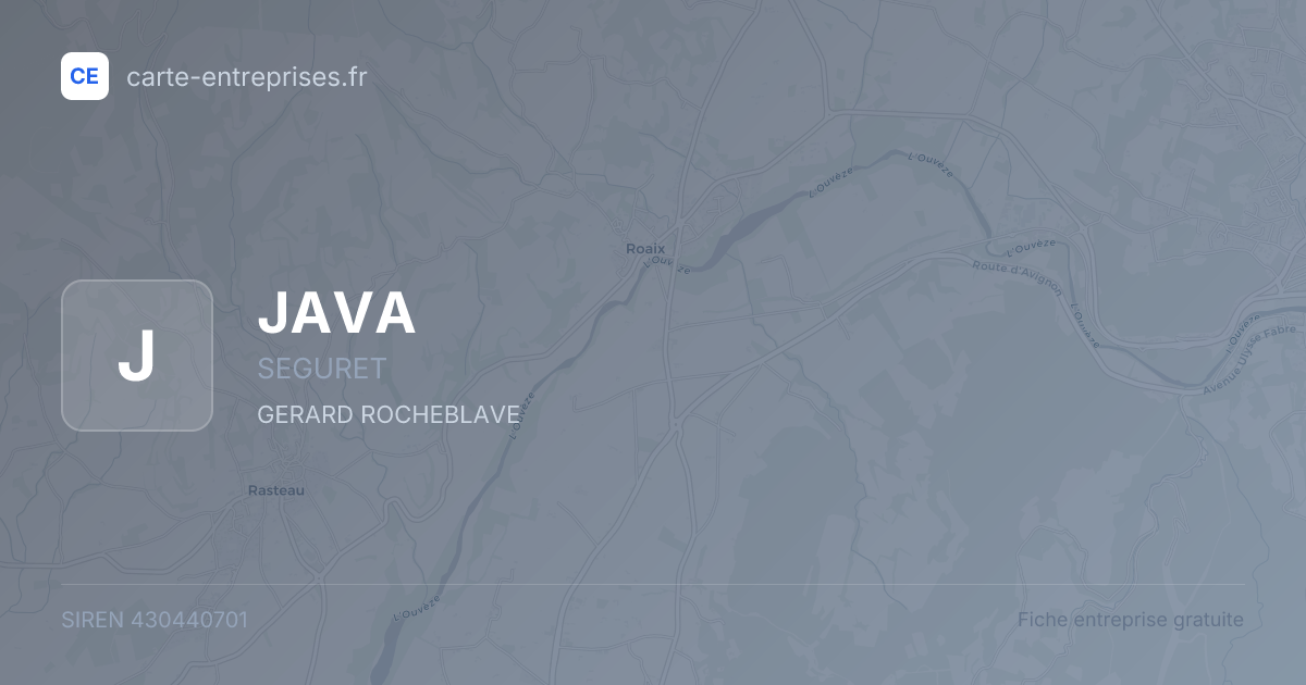 JAVA — 430440701 — fiche entreprise