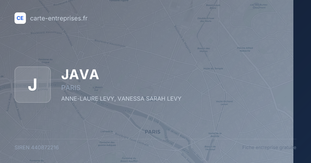 JAVA — 440872216 — fiche entreprise