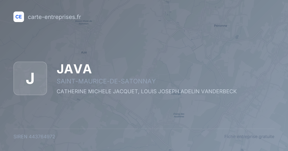 JAVA — 443764972 — fiche entreprise