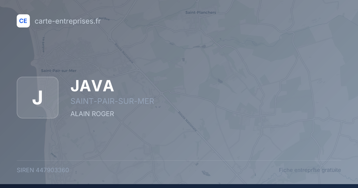 JAVA — 447903360 — fiche entreprise