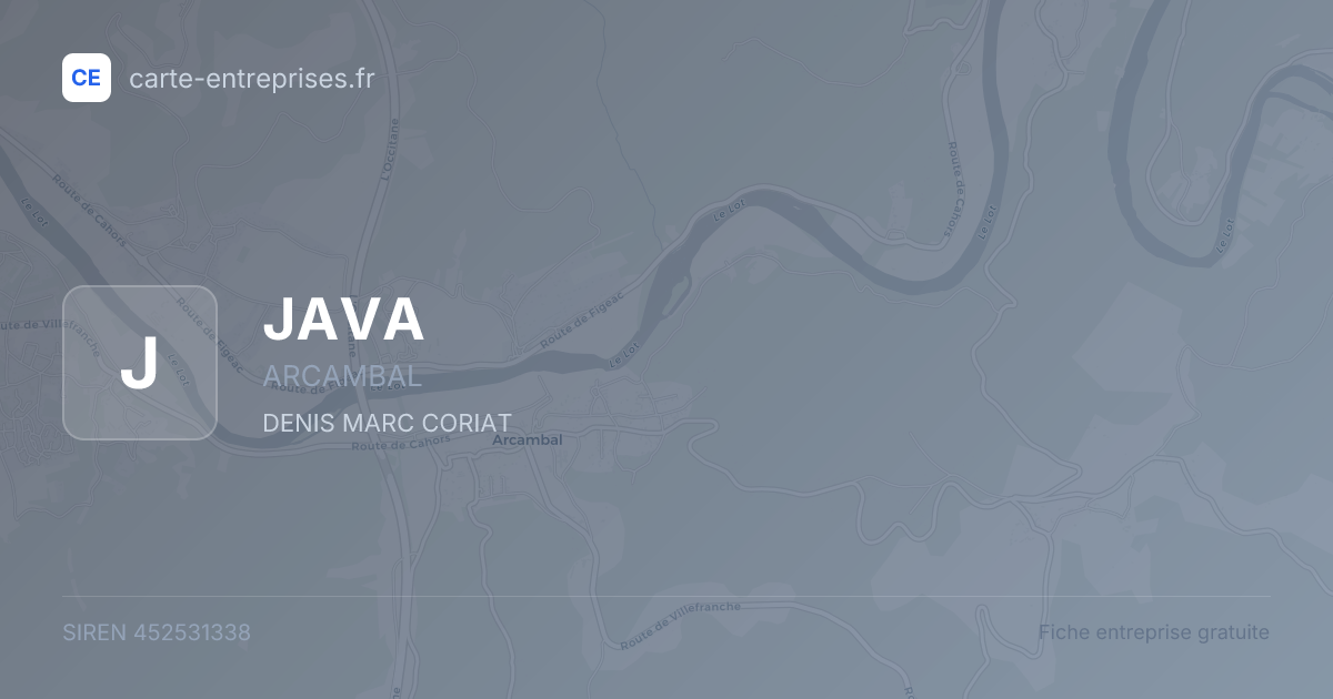 JAVA — 452531338 — fiche entreprise
