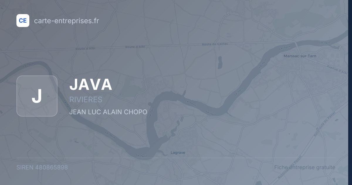 JAVA — 480865898 — fiche entreprise
