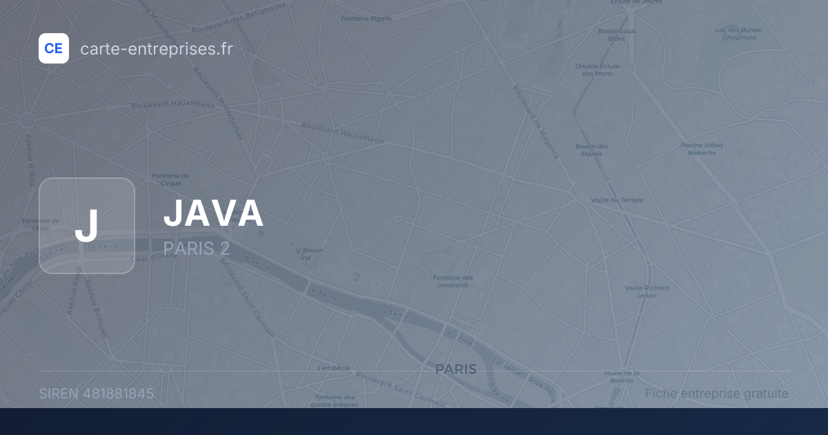 JAVA — 481881845 — fiche entreprise