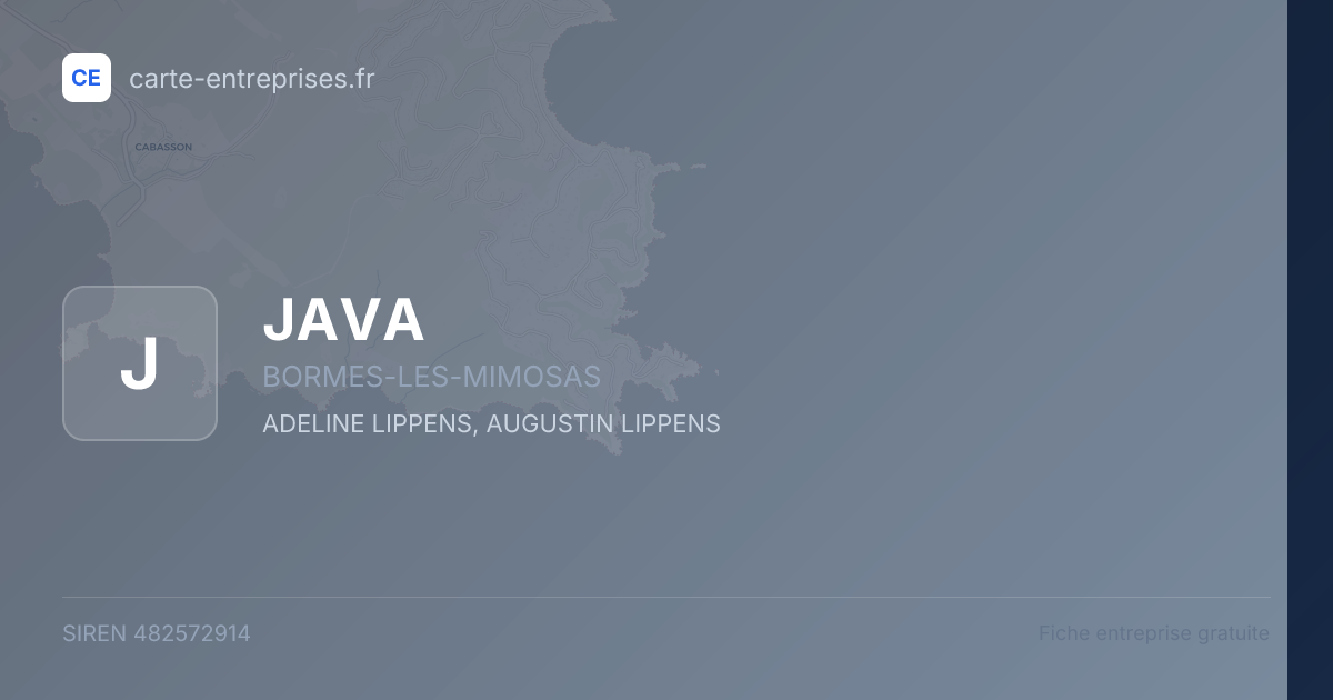 JAVA — 482572914 — fiche entreprise