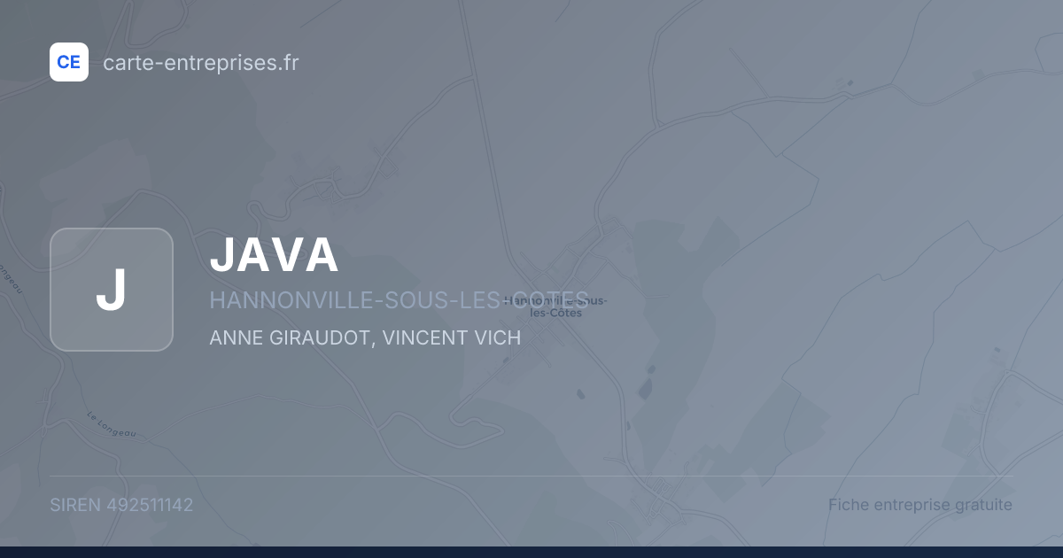 JAVA — 492511142 — fiche entreprise
