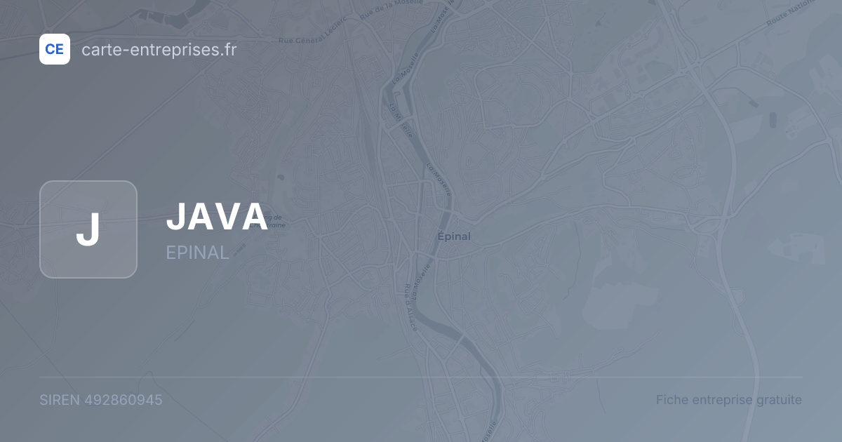 JAVA — 492860945 — fiche entreprise