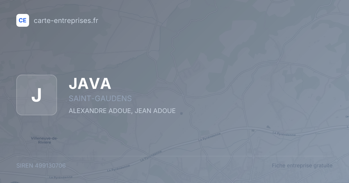 JAVA — 499130706 — fiche entreprise