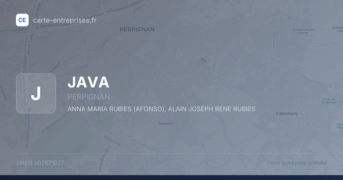 JAVA — 502671027 — fiche entreprise