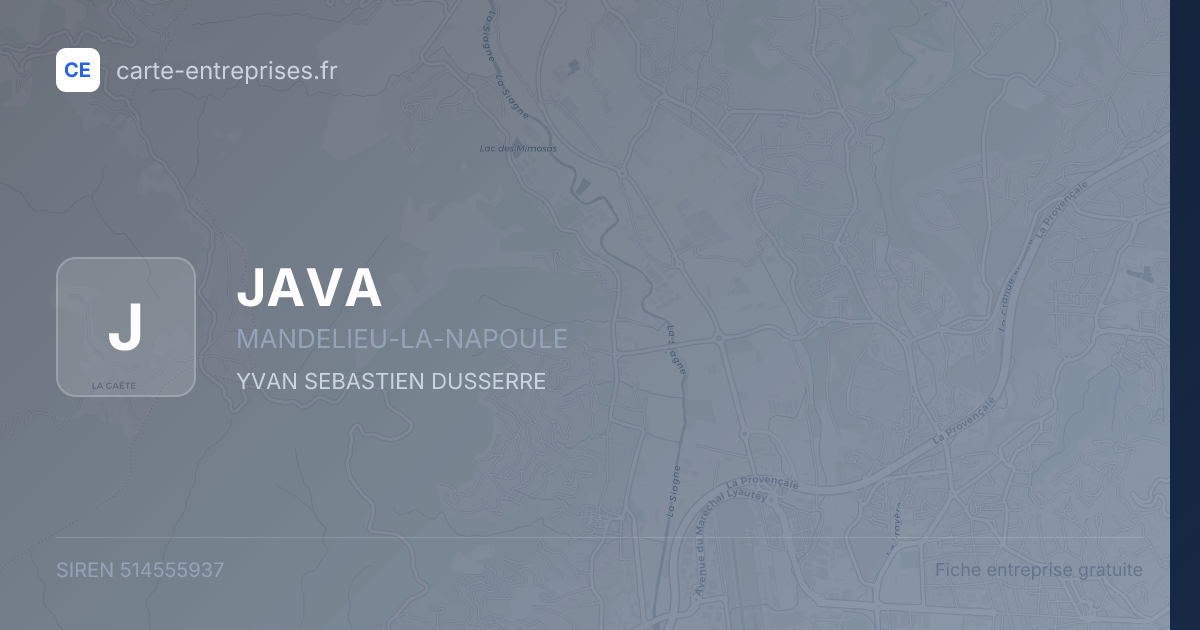 JAVA — 514555937 — fiche entreprise