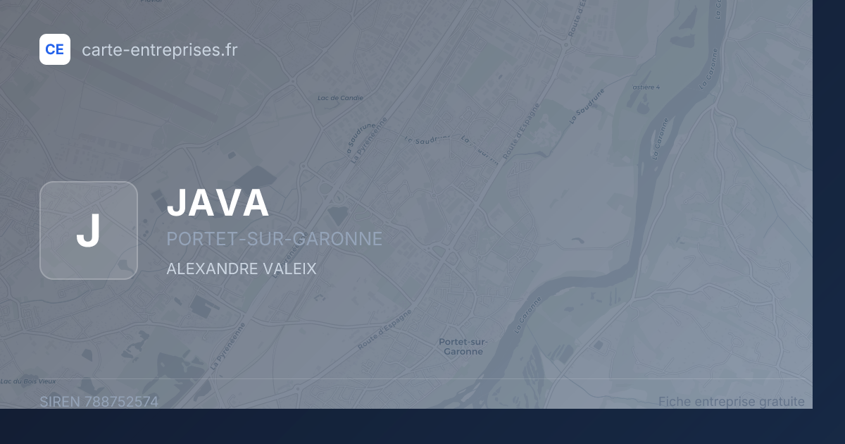 JAVA — 788752574 — fiche entreprise