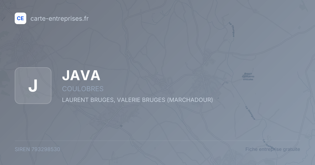 JAVA — 793298530 — fiche entreprise