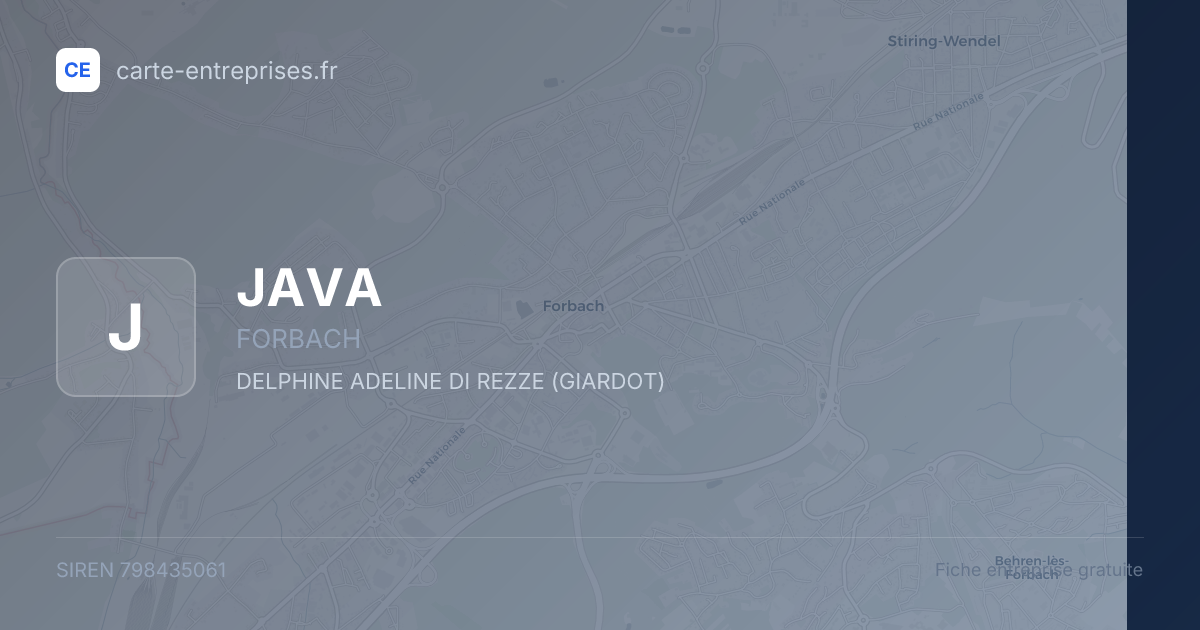JAVA — 798435061 — fiche entreprise