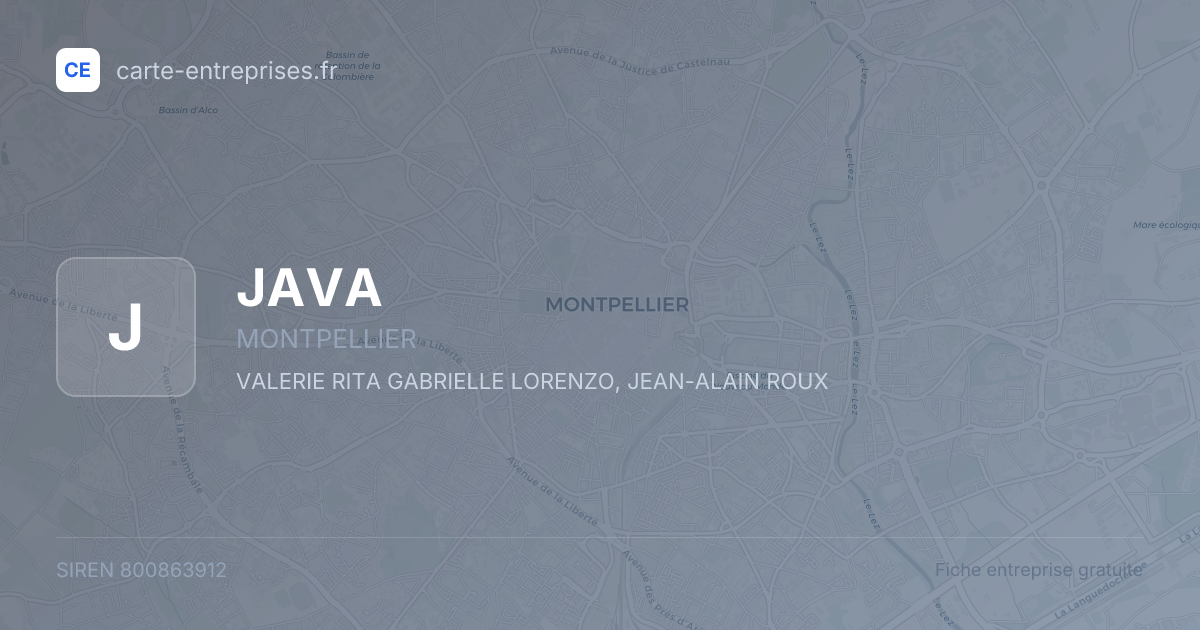 JAVA — 800863912 — fiche entreprise