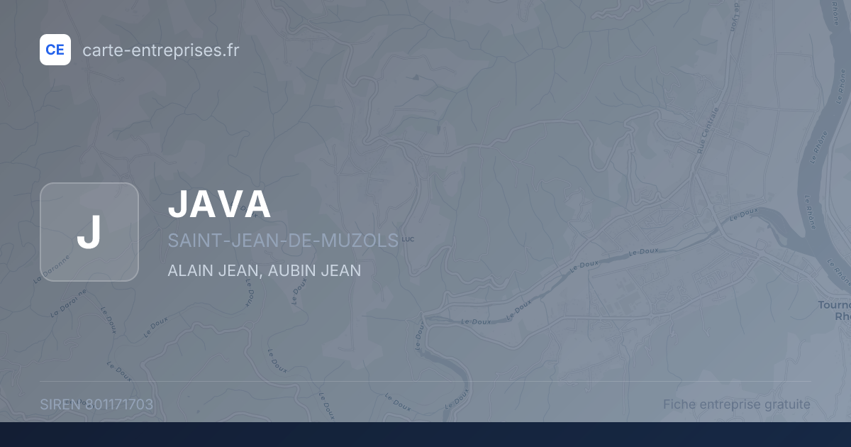JAVA — 801171703 — fiche entreprise