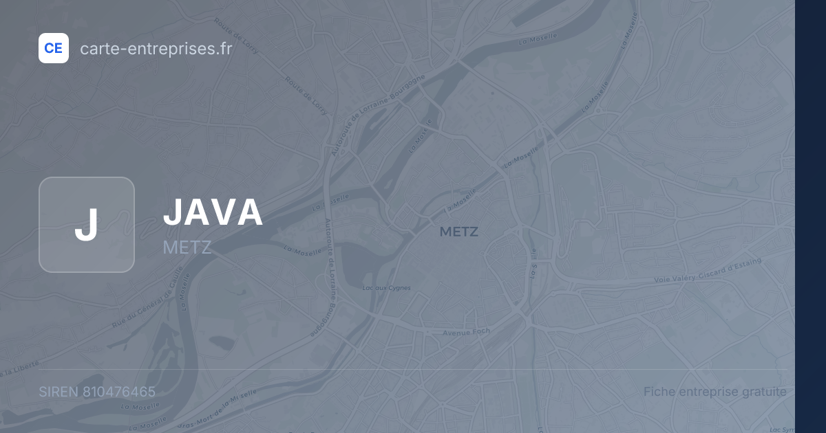 JAVA — 810476465 — fiche entreprise
