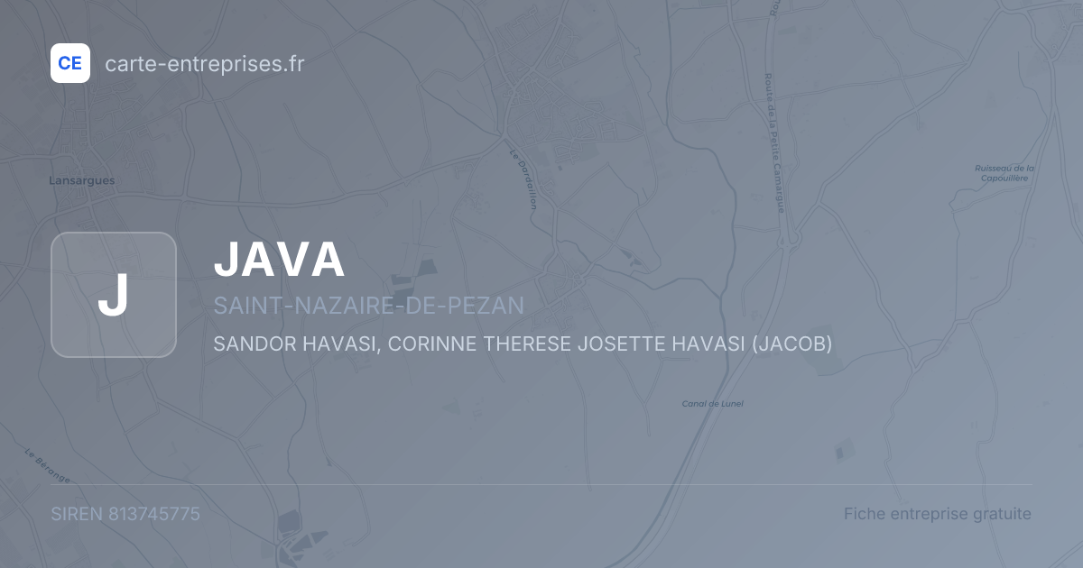 JAVA — 813745775 — fiche entreprise