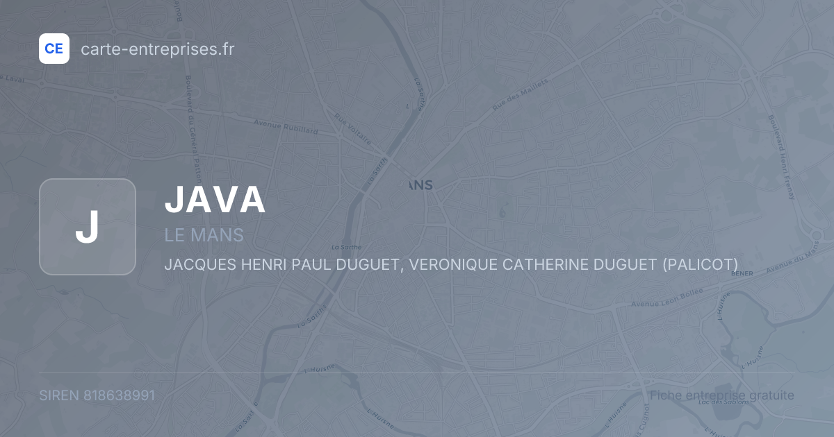 JAVA — 818638991 — fiche entreprise