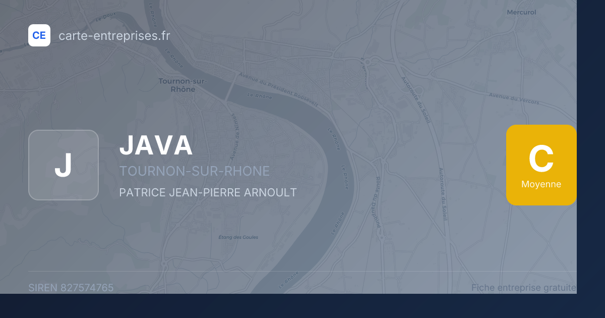 JAVA — 827574765 — fiche entreprise