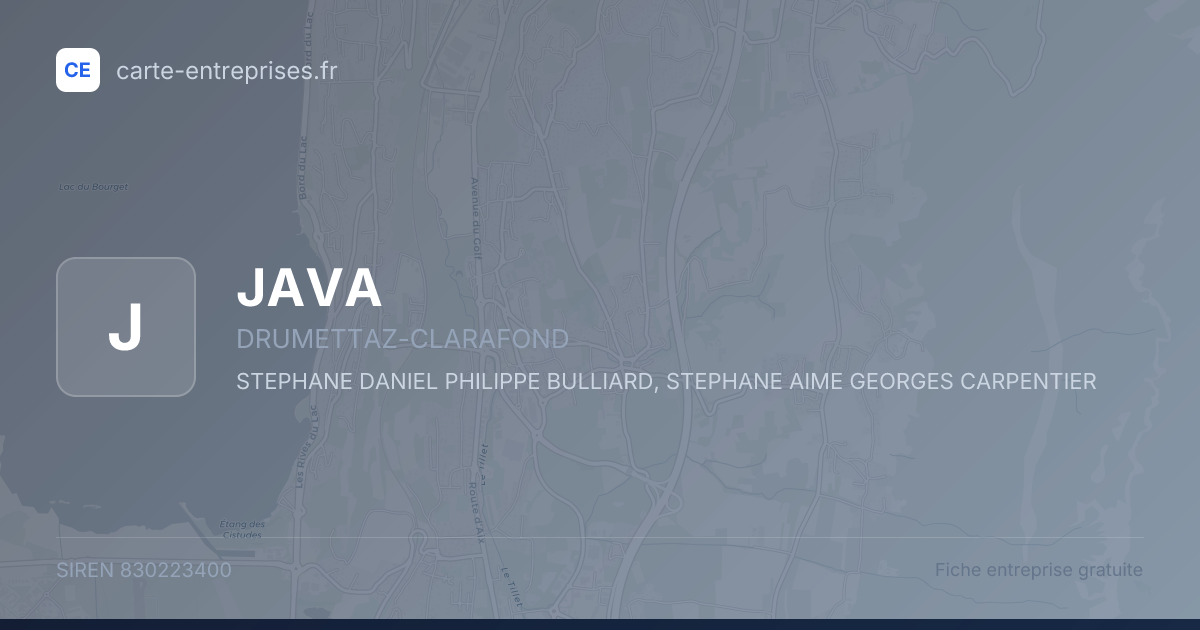 JAVA — 830223400 — fiche entreprise
