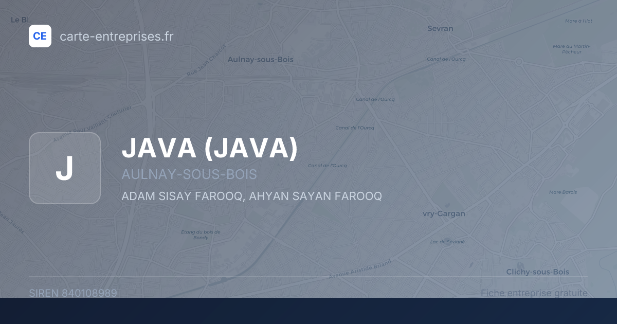 JAVA — 840108989 — fiche entreprise