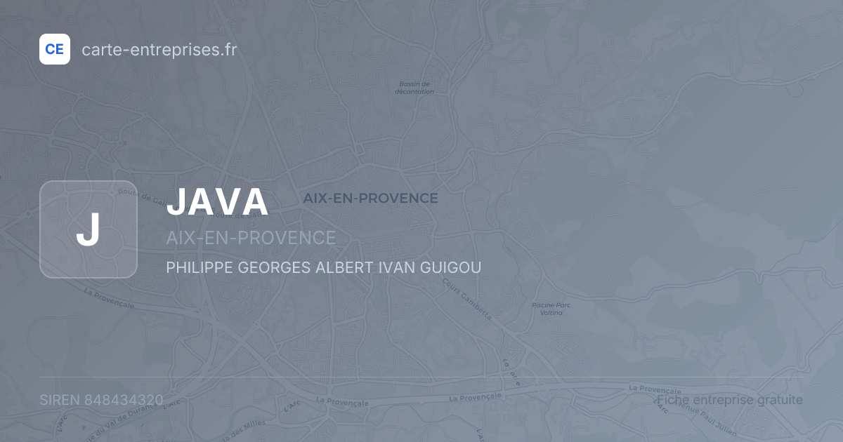 JAVA — 848434320 — fiche entreprise