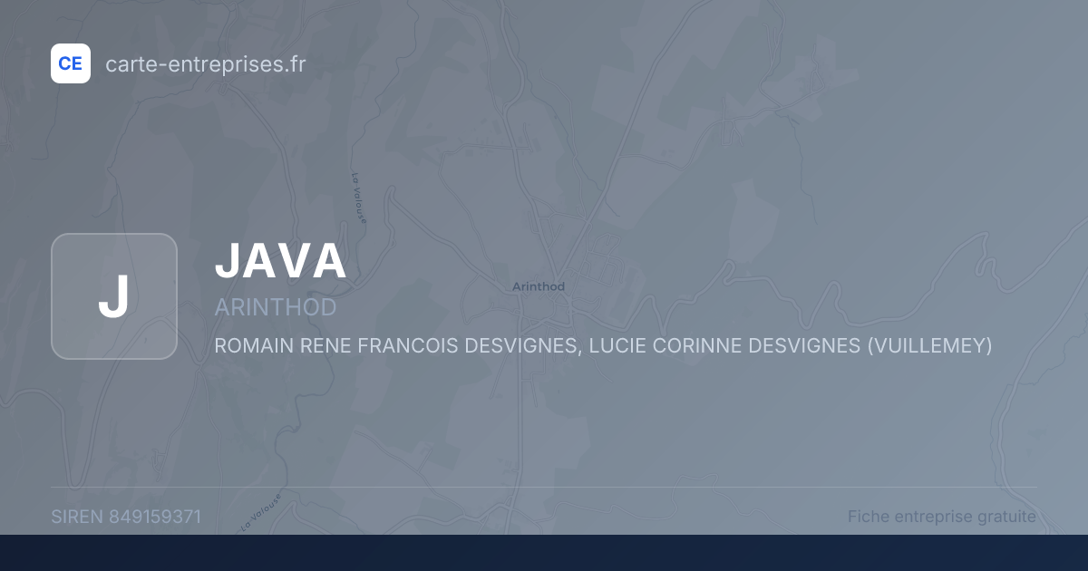 JAVA — 849159371 — fiche entreprise