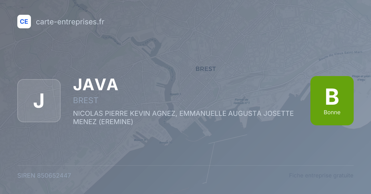JAVA — 850652447 — fiche entreprise