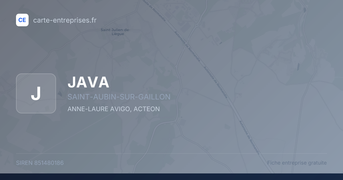 JAVA — 851480186 — fiche entreprise
