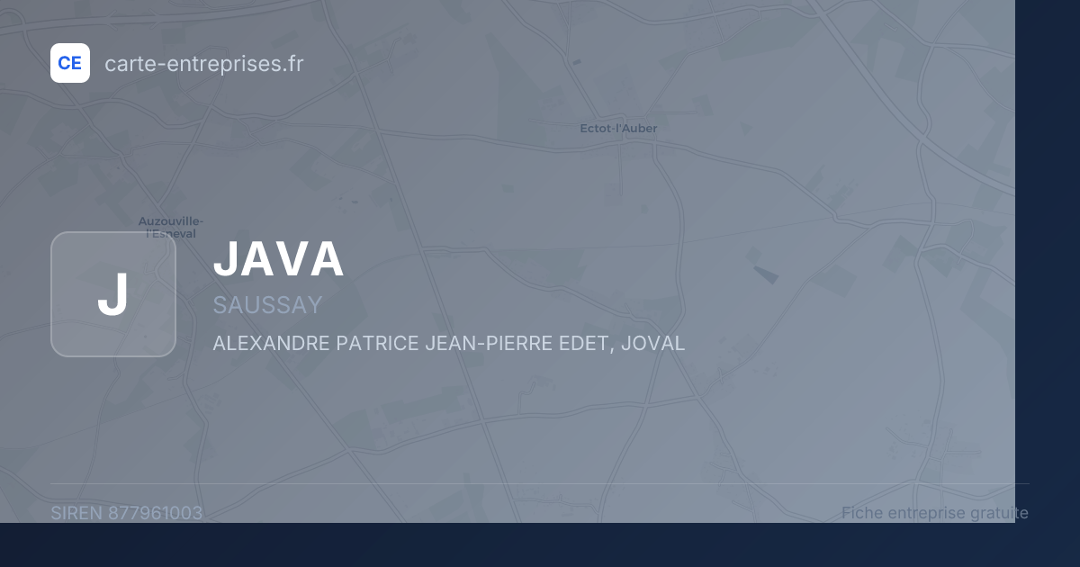 JAVA — 877961003 — fiche entreprise