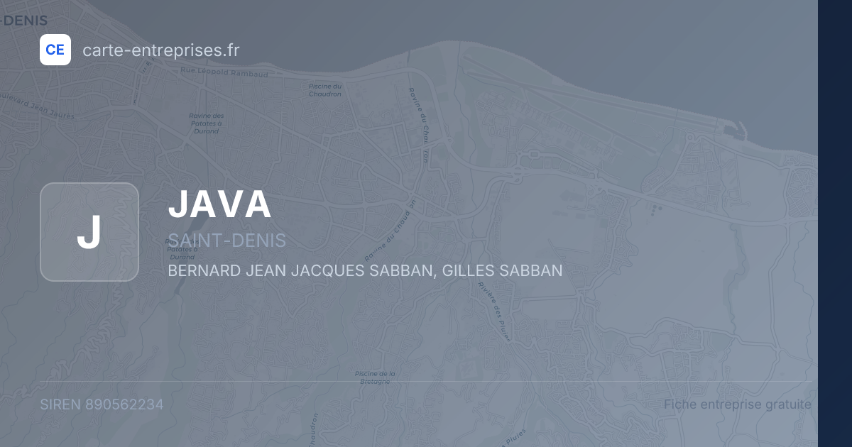 JAVA — 890562234 — fiche entreprise