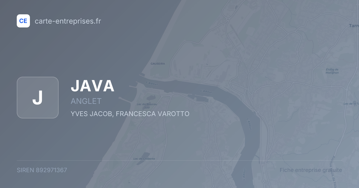 JAVA — 892971367 — fiche entreprise