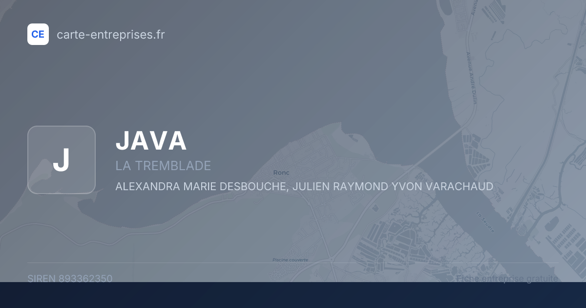 JAVA — 893362350 — fiche entreprise