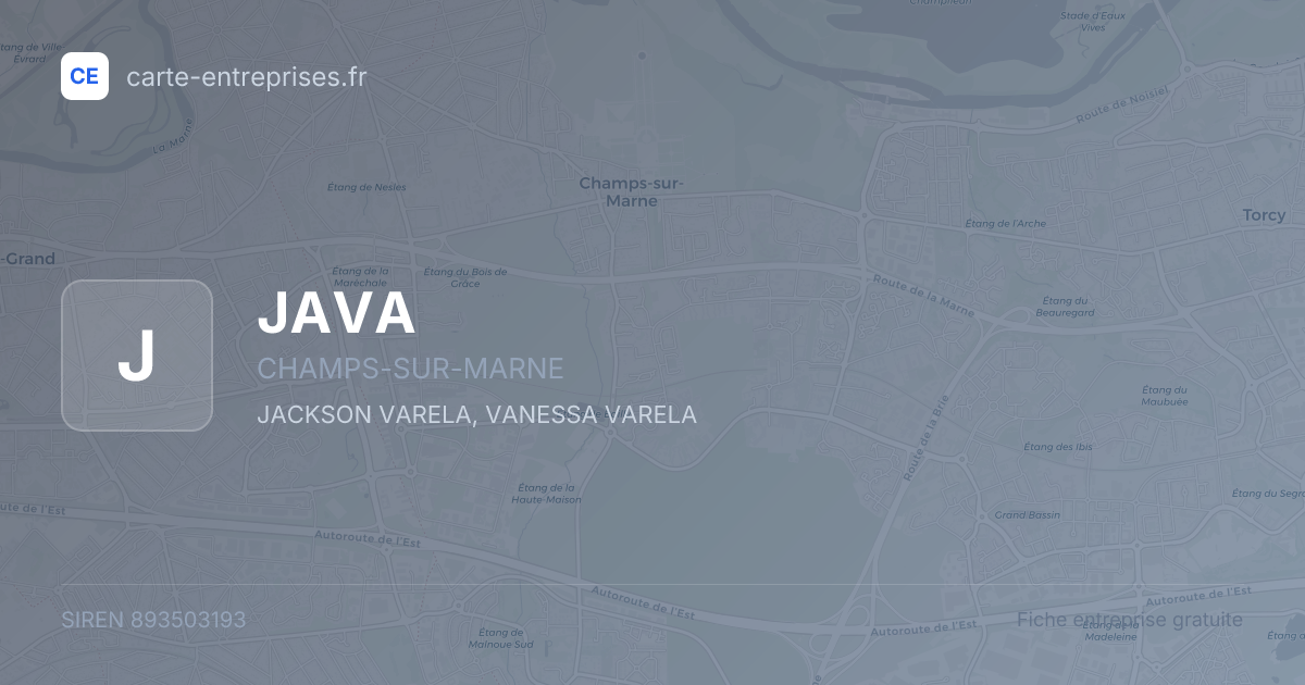 JAVA — 893503193 — fiche entreprise