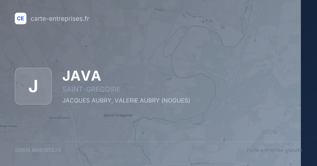JAVA — 894085828 — fiche entreprise