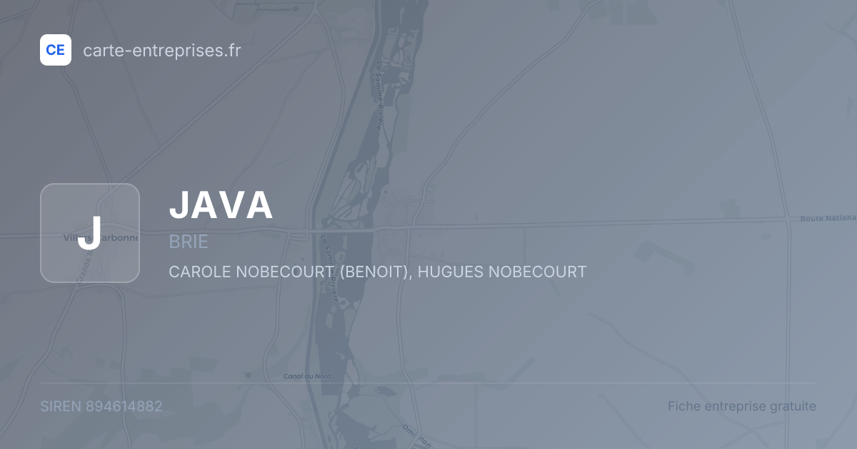 JAVA — 894614882 — fiche entreprise