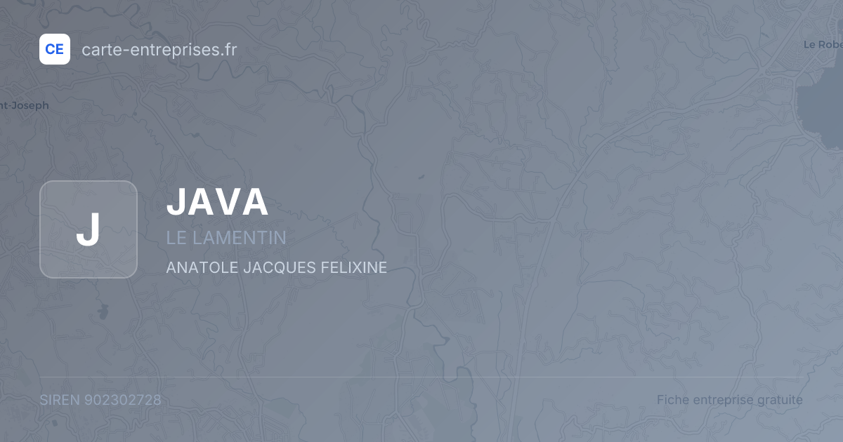 JAVA — 902302728 — fiche entreprise