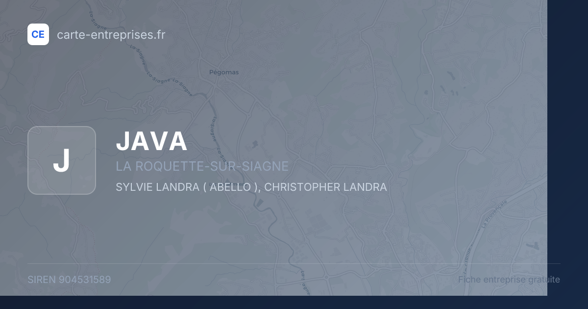 JAVA — 904531589 — fiche entreprise