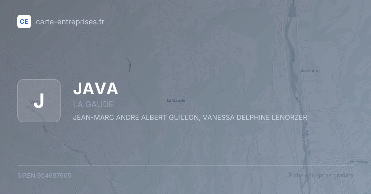 JAVA — 904687605 — fiche entreprise