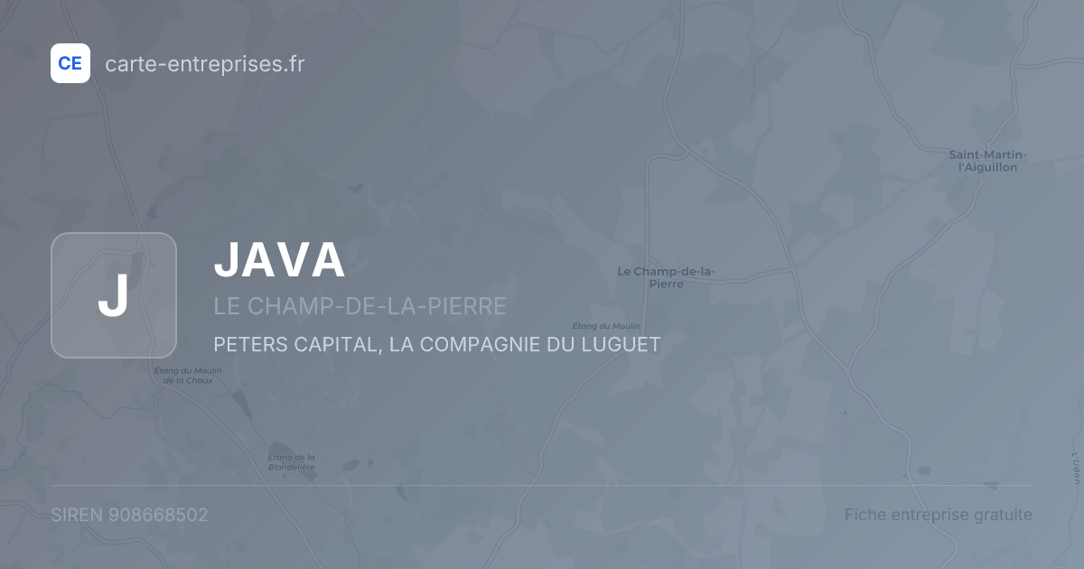 JAVA — 908668502 — fiche entreprise
