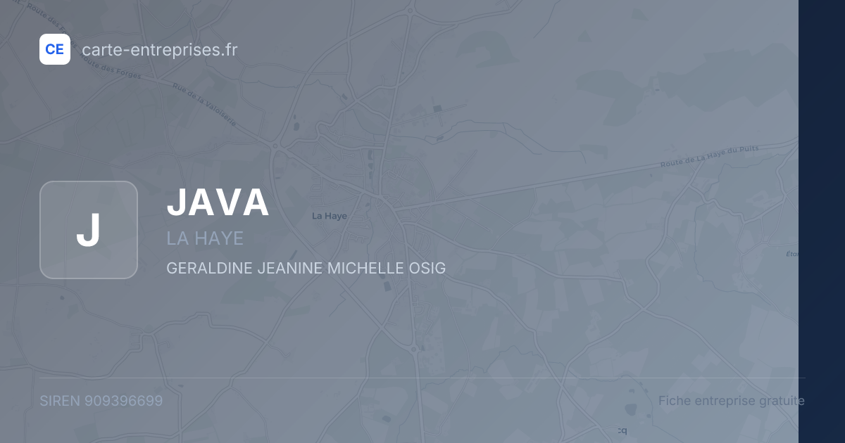 JAVA — 909396699 — fiche entreprise