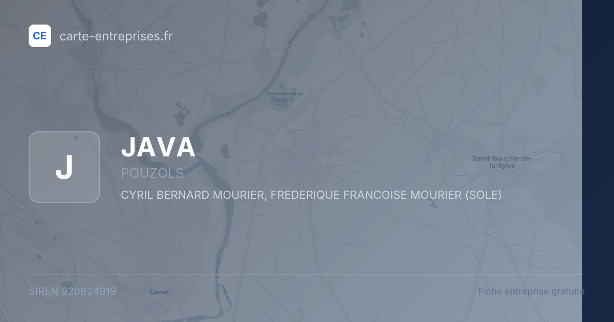 JAVA — 920824919 — fiche entreprise