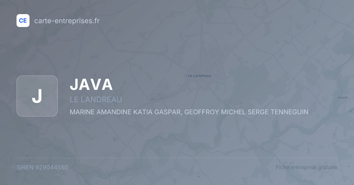 JAVA — 929044550 — fiche entreprise