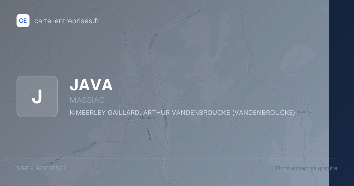 JAVA — 981070527 — fiche entreprise