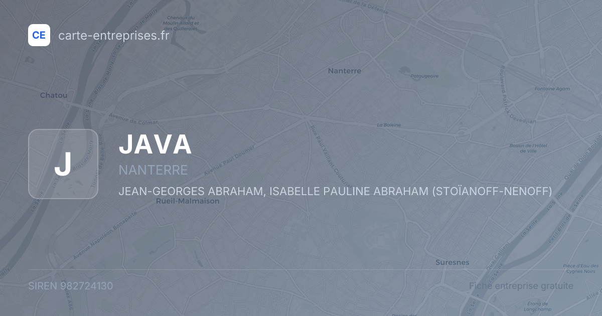 JAVA — 982724130 — fiche entreprise