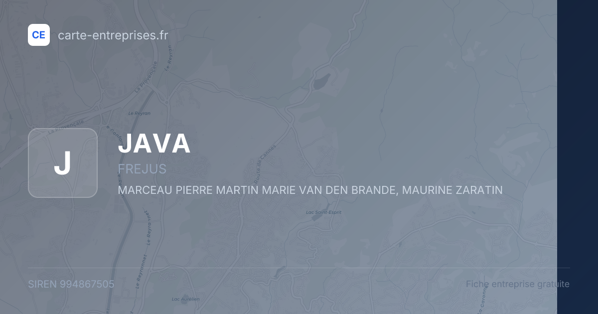 JAVA — 994867505 — fiche entreprise