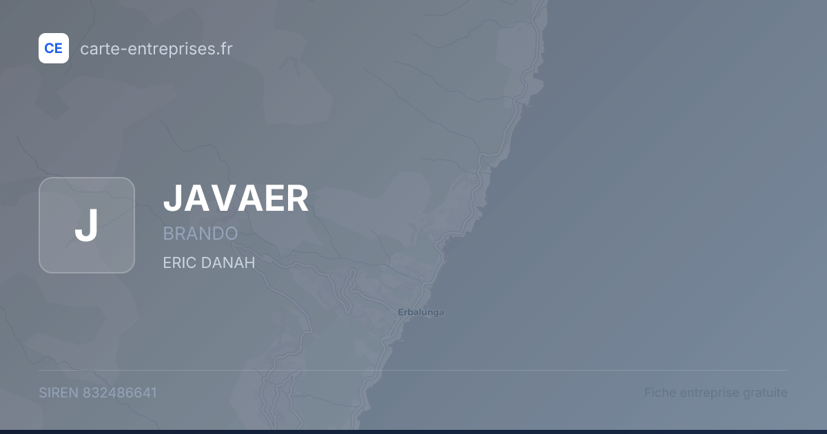 JAVAER — 832486641 — fiche entreprise